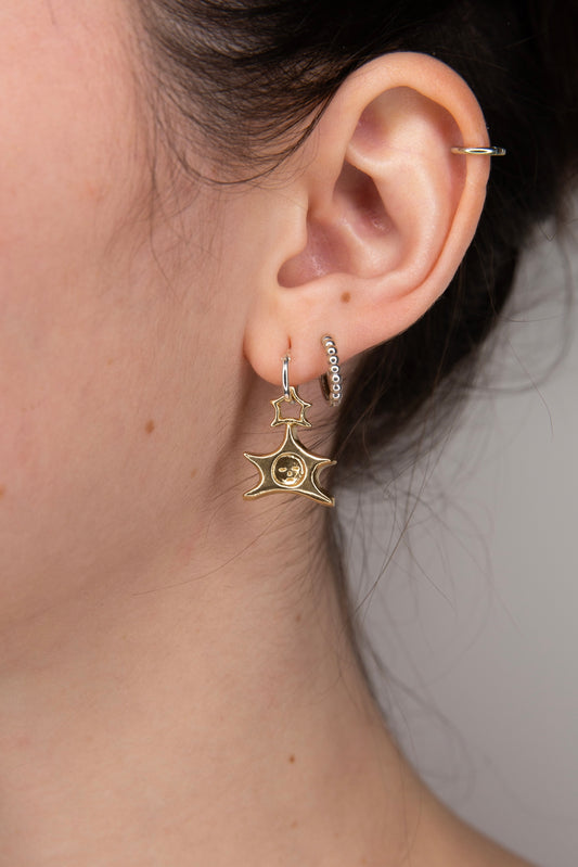 GOLD TONE STAR BABY EARRINGS