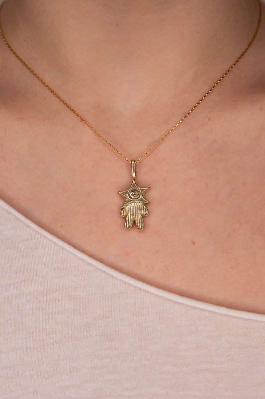 GOLD TONE PINSTRIPED STAR BABY